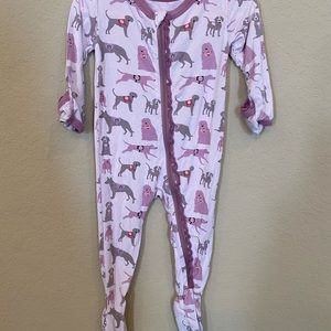 Doggie print kickee pants footed sleeper
